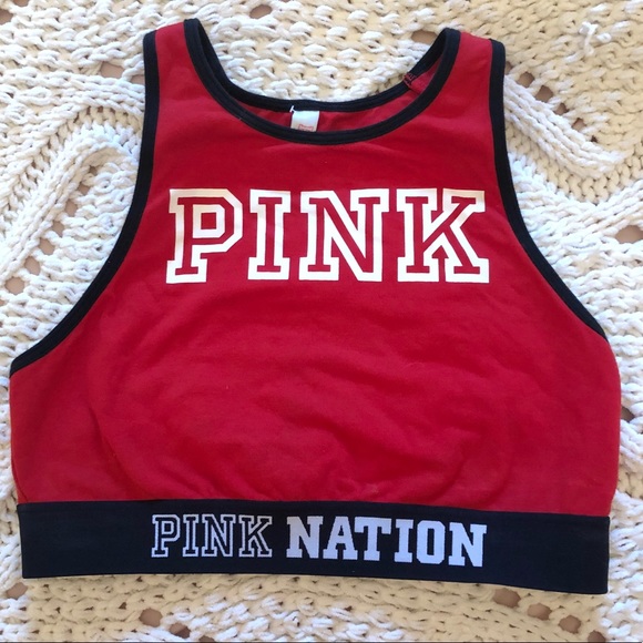 Adorable red PINK brand sports bra